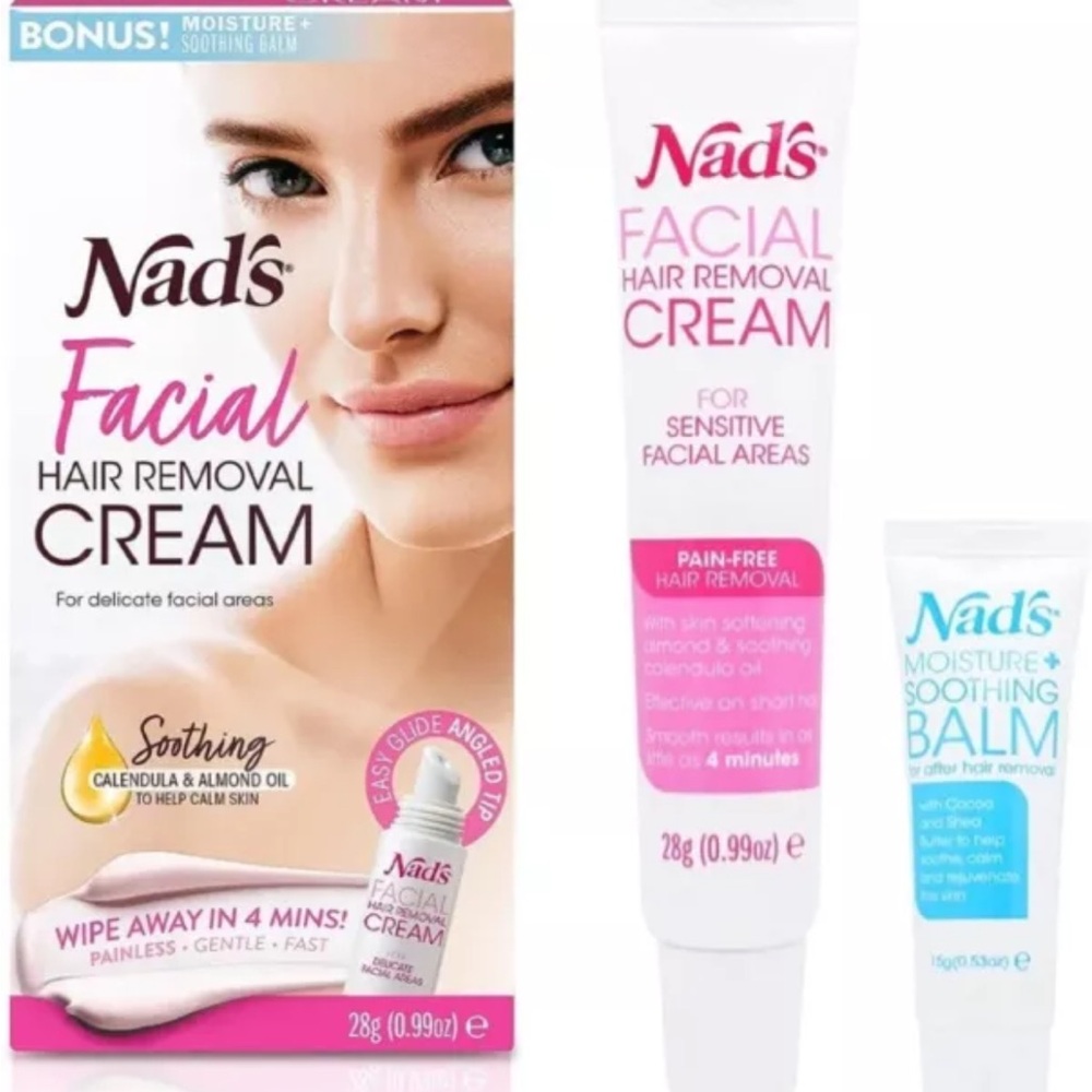 Nads Sensitive Facial Hair Removal Cream - Gentle & Soothing, 0.99 Oz